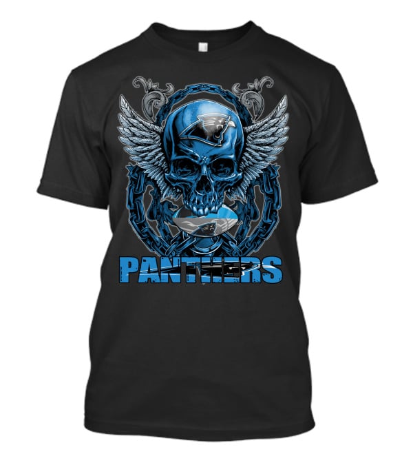 Panthers Skullfb Carolina NFL Winged Skull T-Shirt