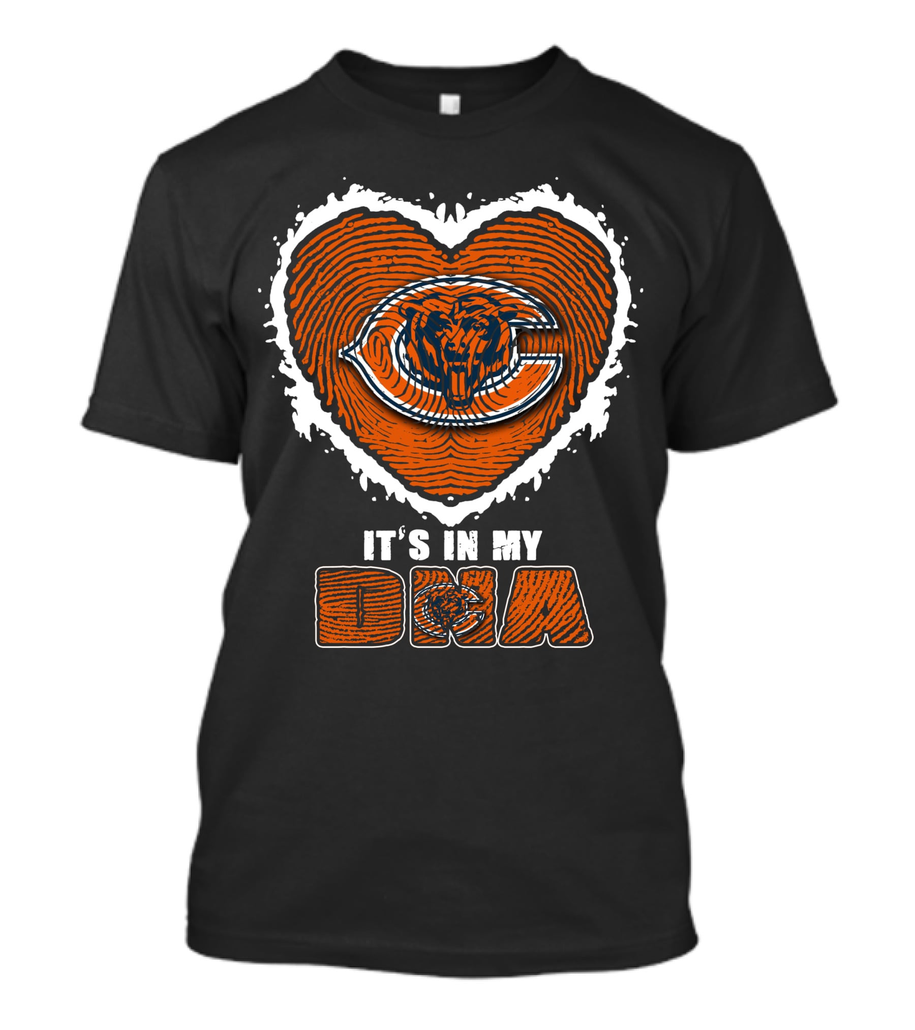 It's In My Dna Chicago Bears Heart Thumbprint T-Shirt