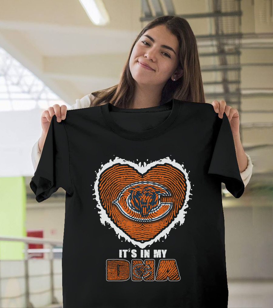 It's In My Dna Chicago Bears Heart Thumbprint T-Shirt