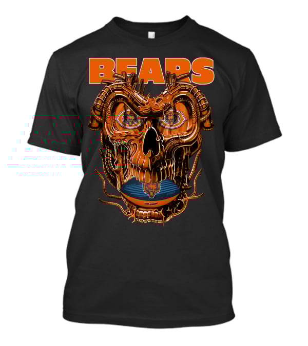Dragonskull BEARS CHICAGO Football Skulldesign T-Shirt