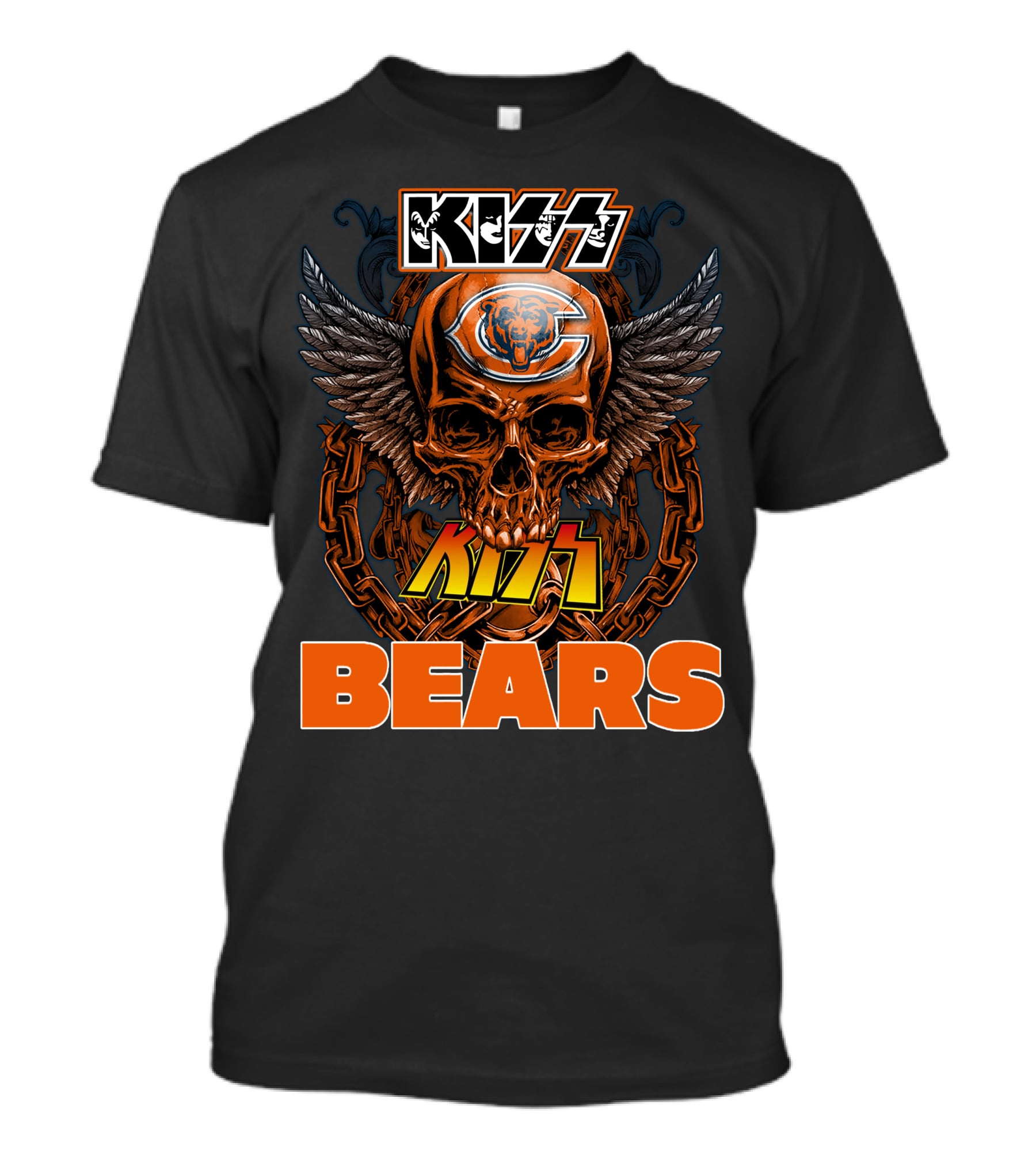 KISS CHICAGO BEARS Skull Wings T-Shirt