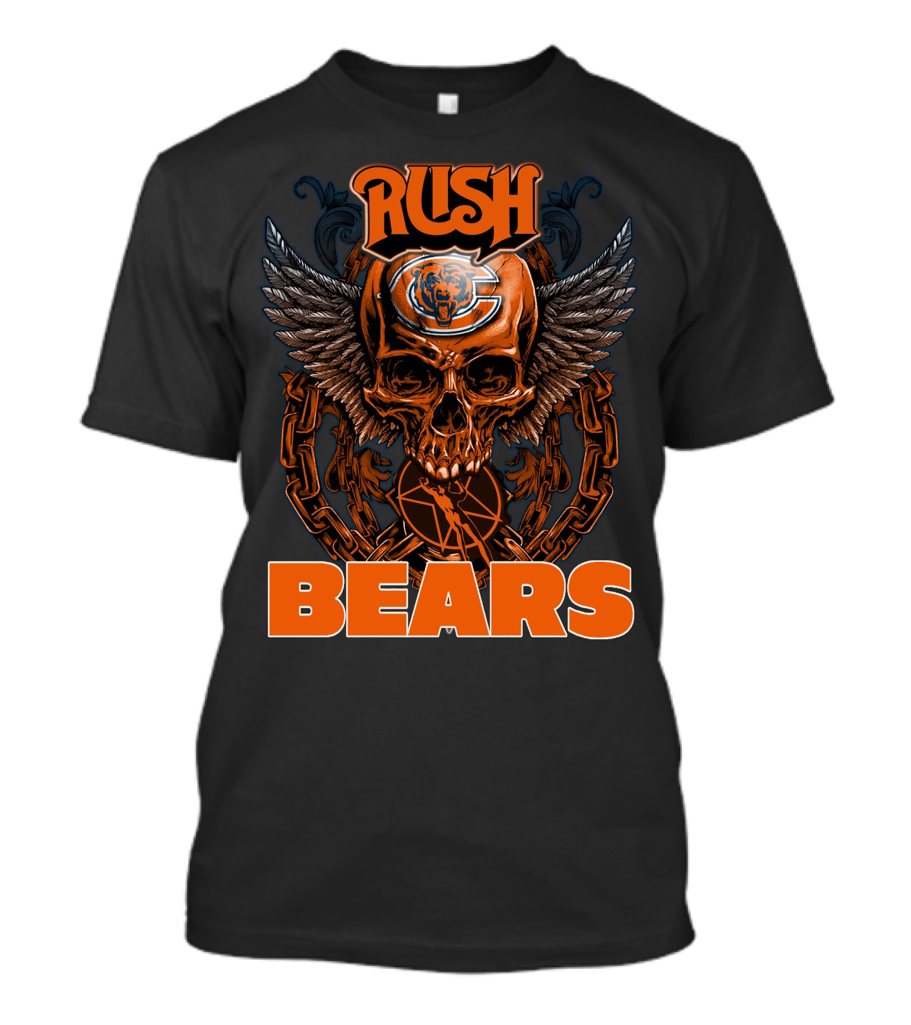 RUSH CHICAGO BEARS Skull Wings T-Shirt