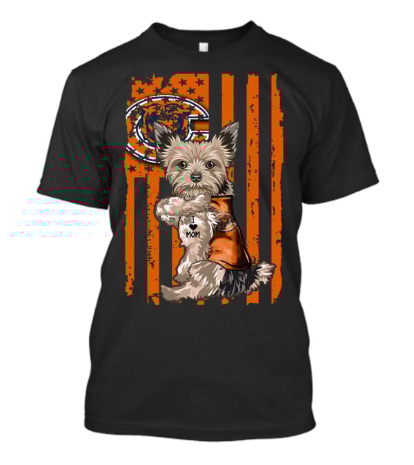 Yorkshire Terrier I ♥ Mom Chicago Bears T-Shirt