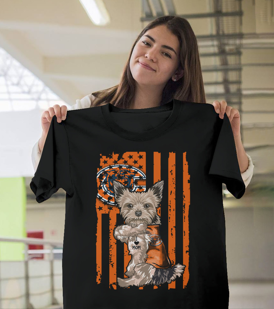 Yorkshire Terrier I ♥ Mom Chicago Bears T-Shirt