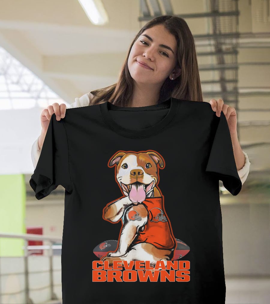 Cleveland Browns Pitbull Fan Football T-Shirt