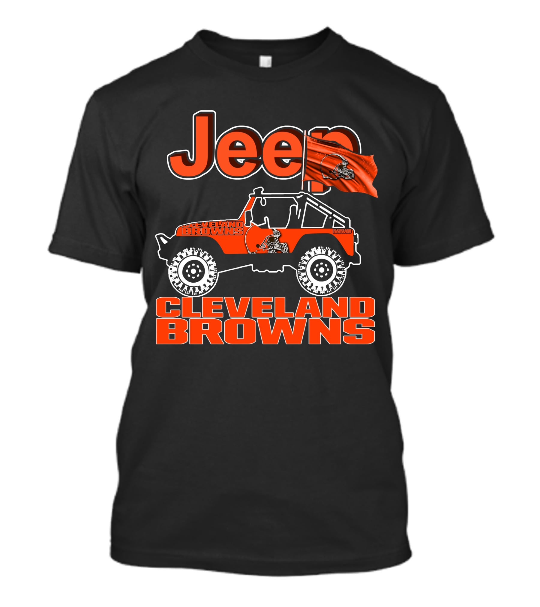 Jeep Cleveland Browns Off-Road Vehicle Cleveland Browns Flag Jeep T-Shirt