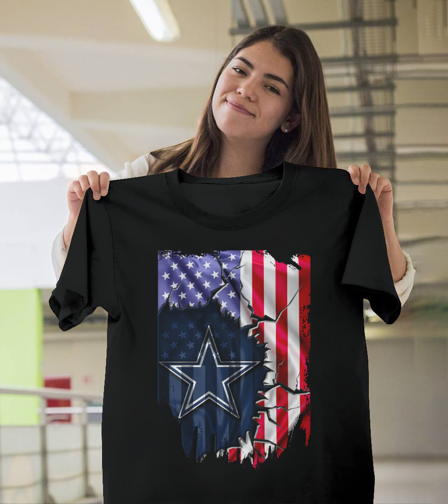 Flag V2 Dallas Cowboys American Flag Star T-Shirt