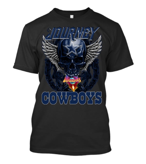 Journey Cowboys Dallas Cowboys Skull Wings Star T-Shirt