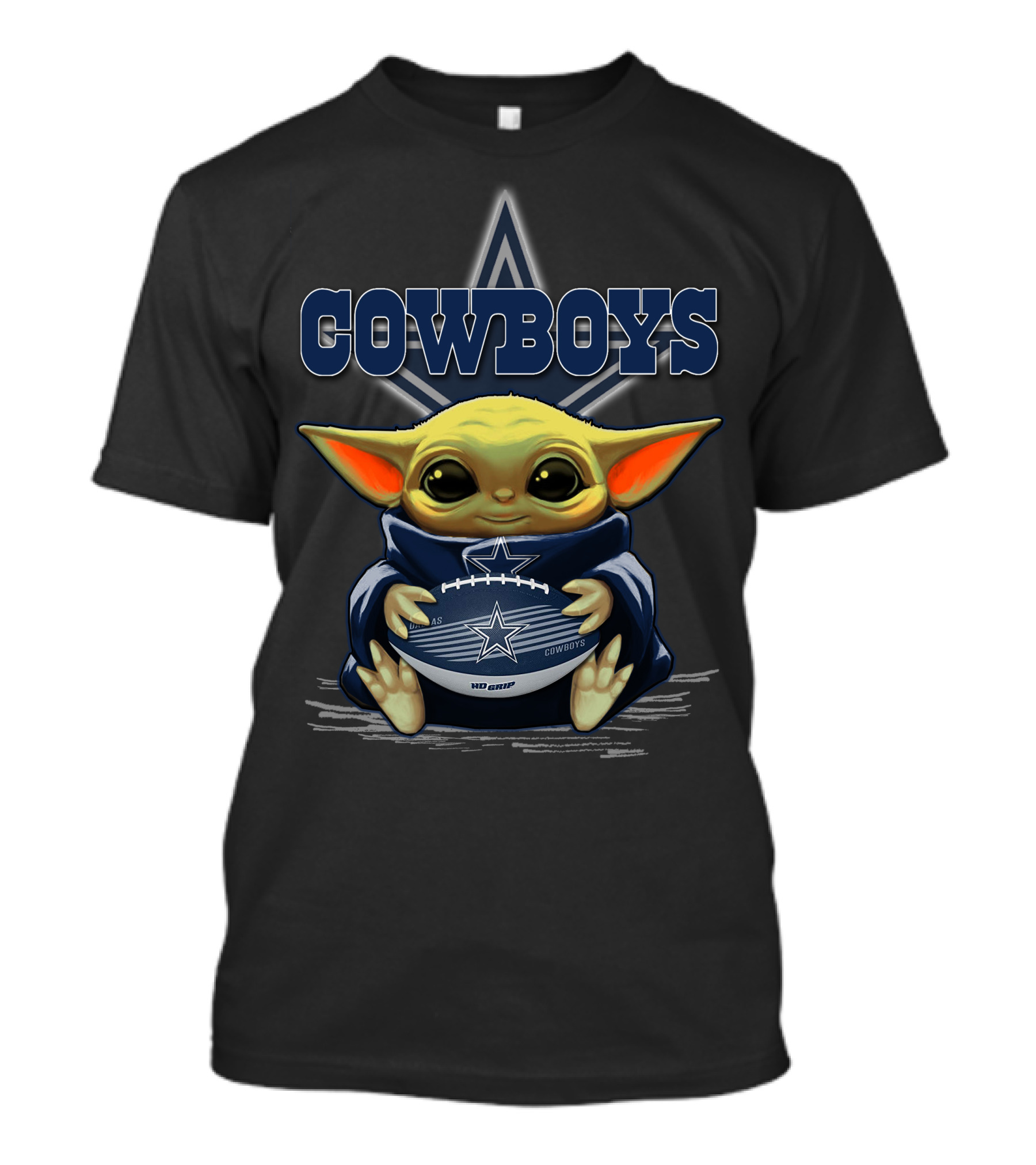 Cowboys Yoda Holding Dallas Cowboys Football T-Shirt
