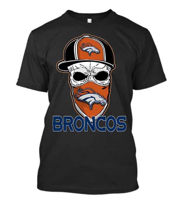 Broncos Skull Cap And Bandana With Denver Broncos T-Shirt