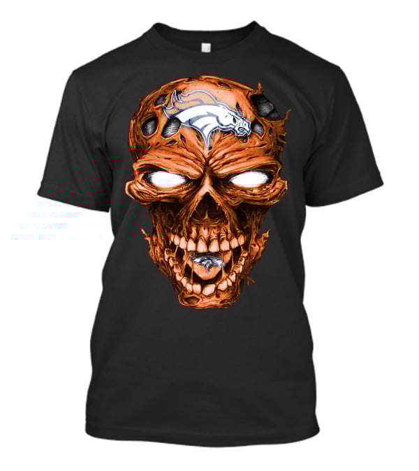 Skull Denver Broncos NFL Logo Horror T-Shirt