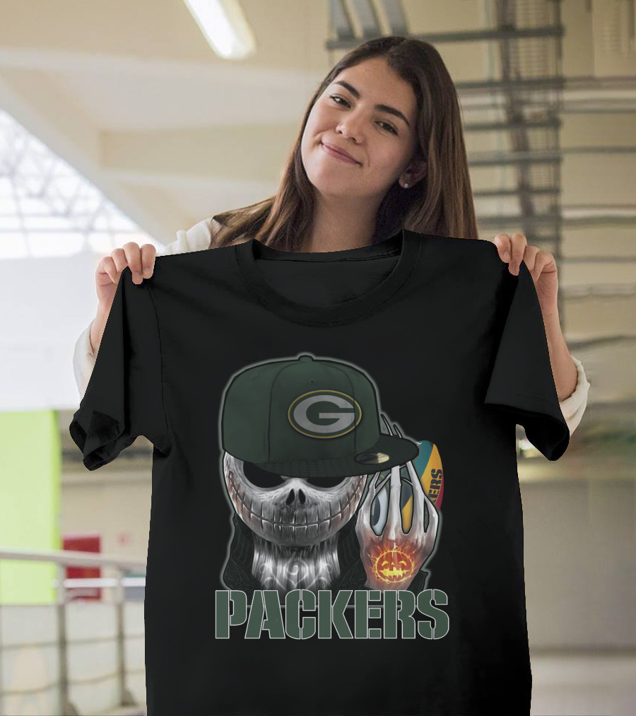 Jackskull Packers Halloween Football Fan T-Shirt