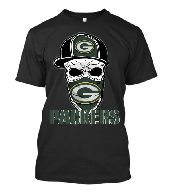 Skull Hat Green Bay Packers G Mask Packers T-Shirt