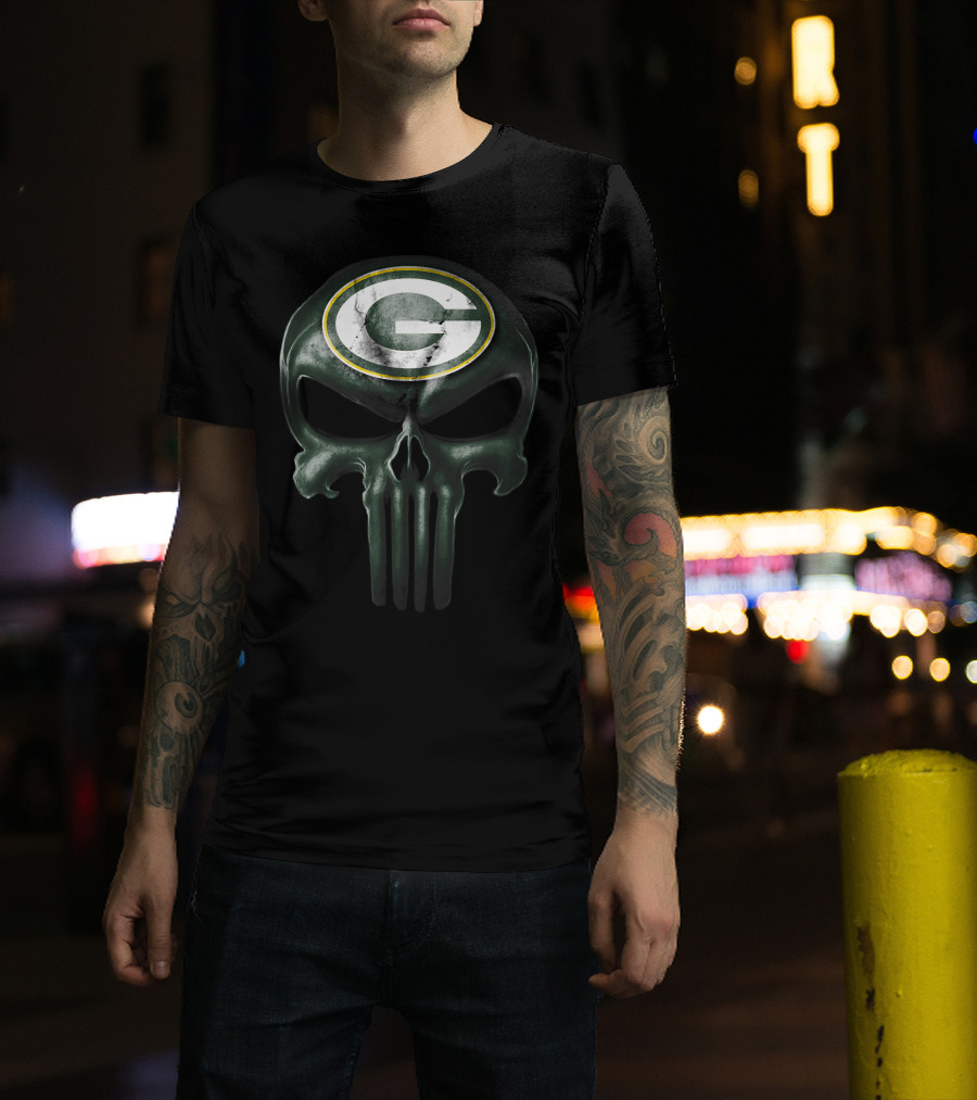 Skull Green Bay Packers T-Shirt