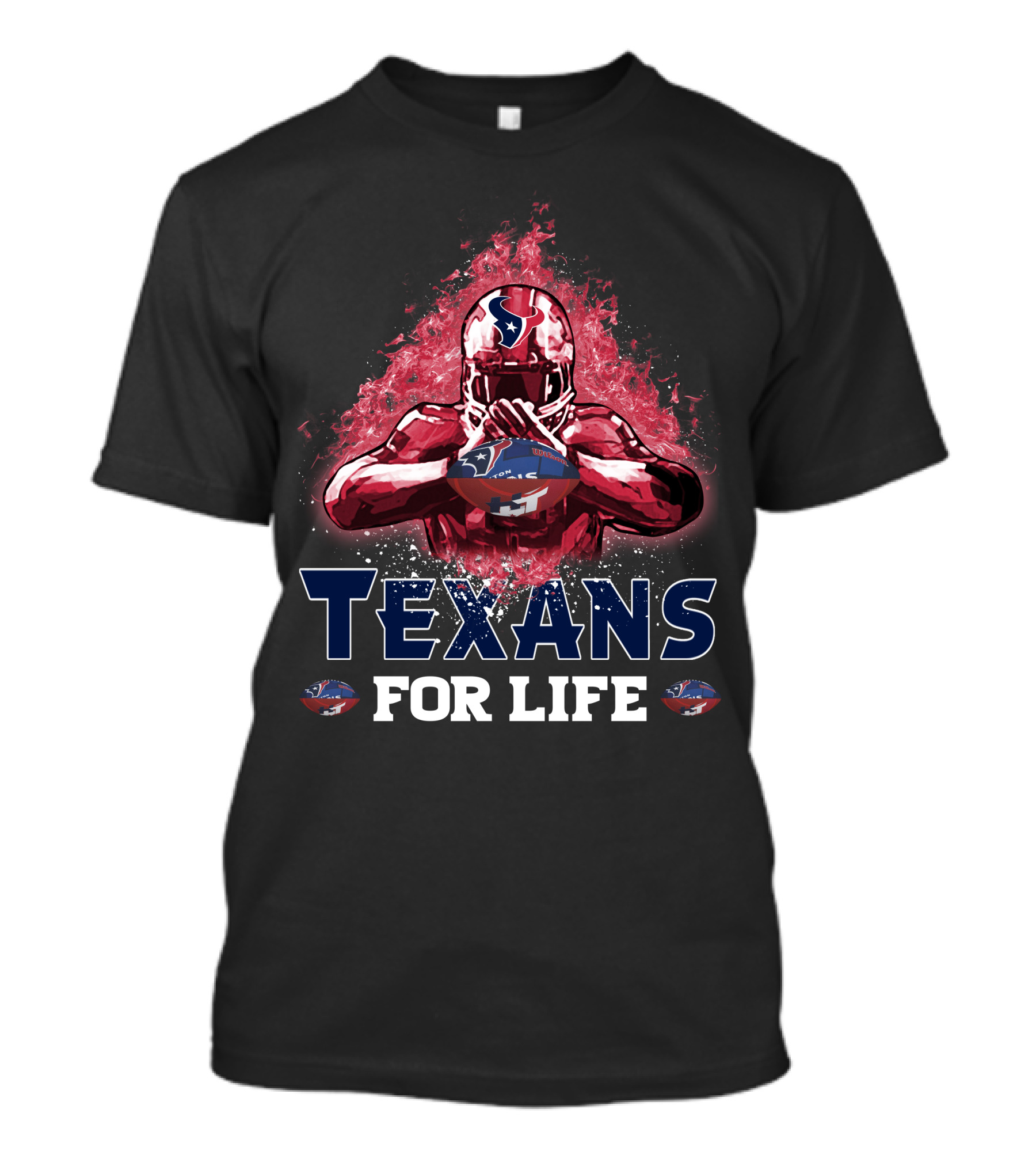 Texans For Life Houston Football Fan Nfl Team Pride T-Shirt