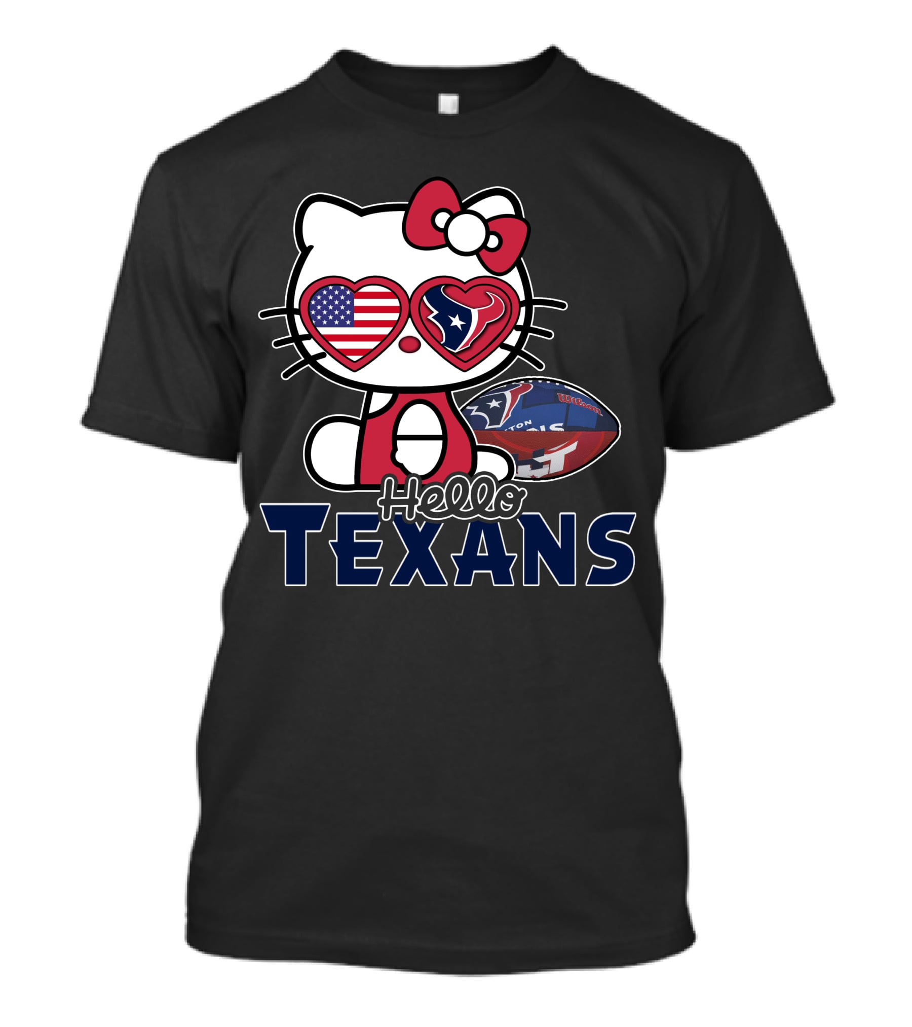 Hello Kitty Houston Texans NFL Heart Eyes Football Fan T-Shirt