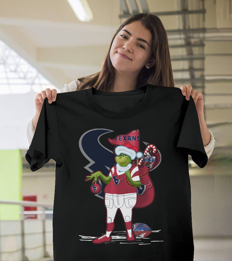 Grinchxmas Houston Texans Holiday Football Festive T-Shirt