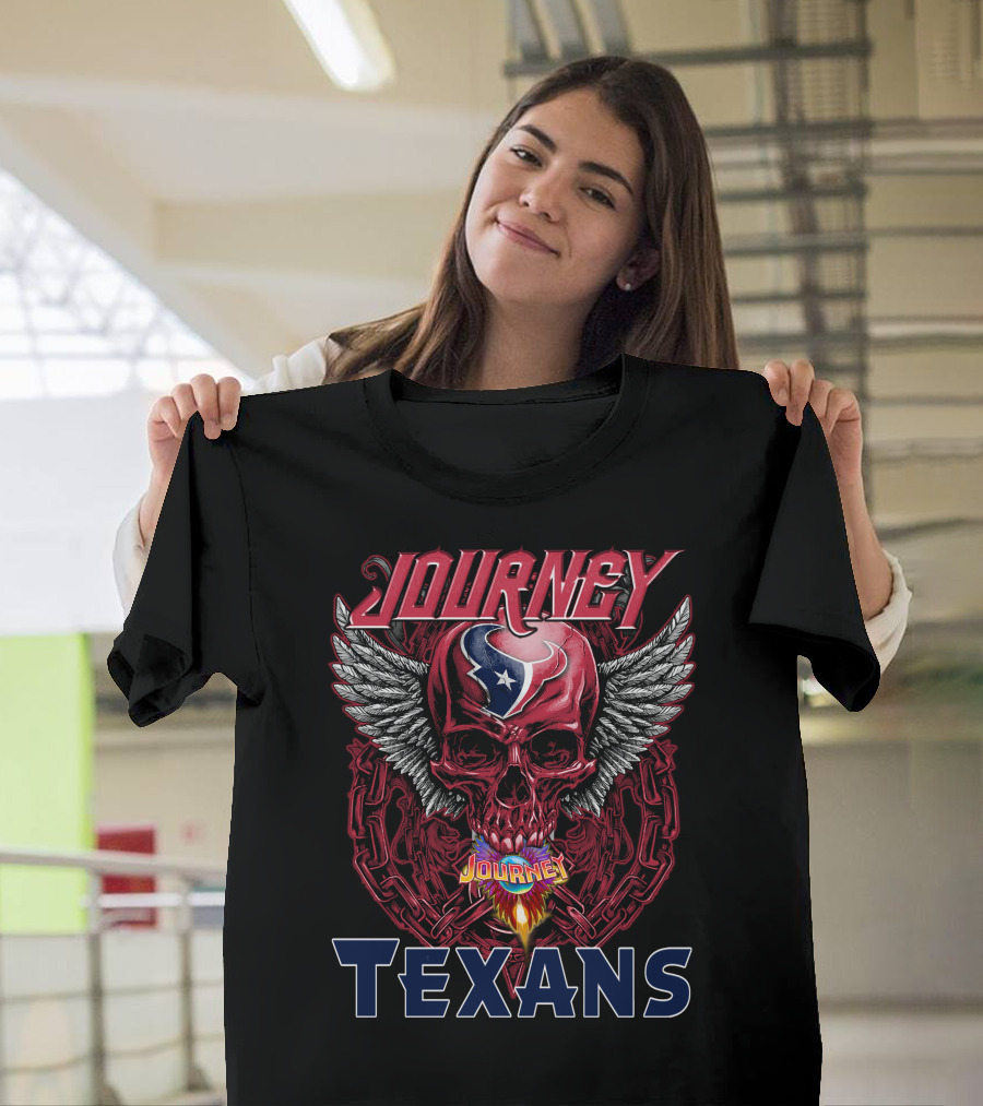 Journey Texans Winged Skull With Houston Logo Motif T-Shirt