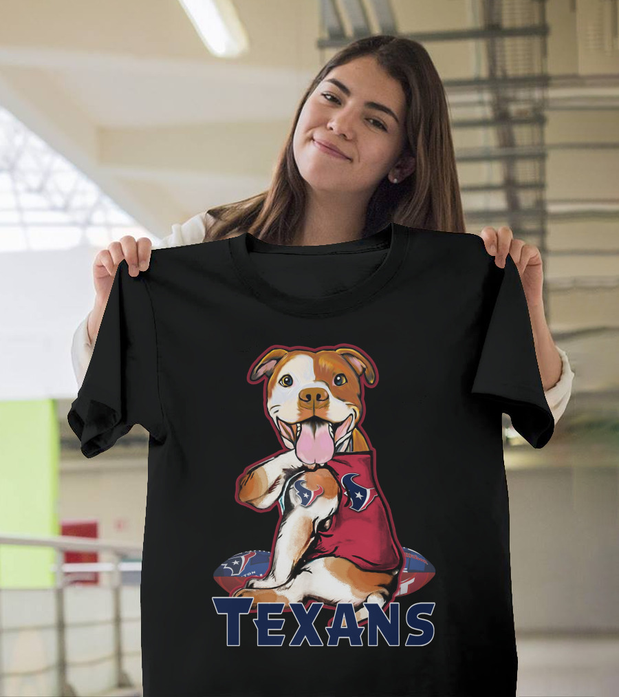 Texans Pitbull Football Team Spirit T-Shirt