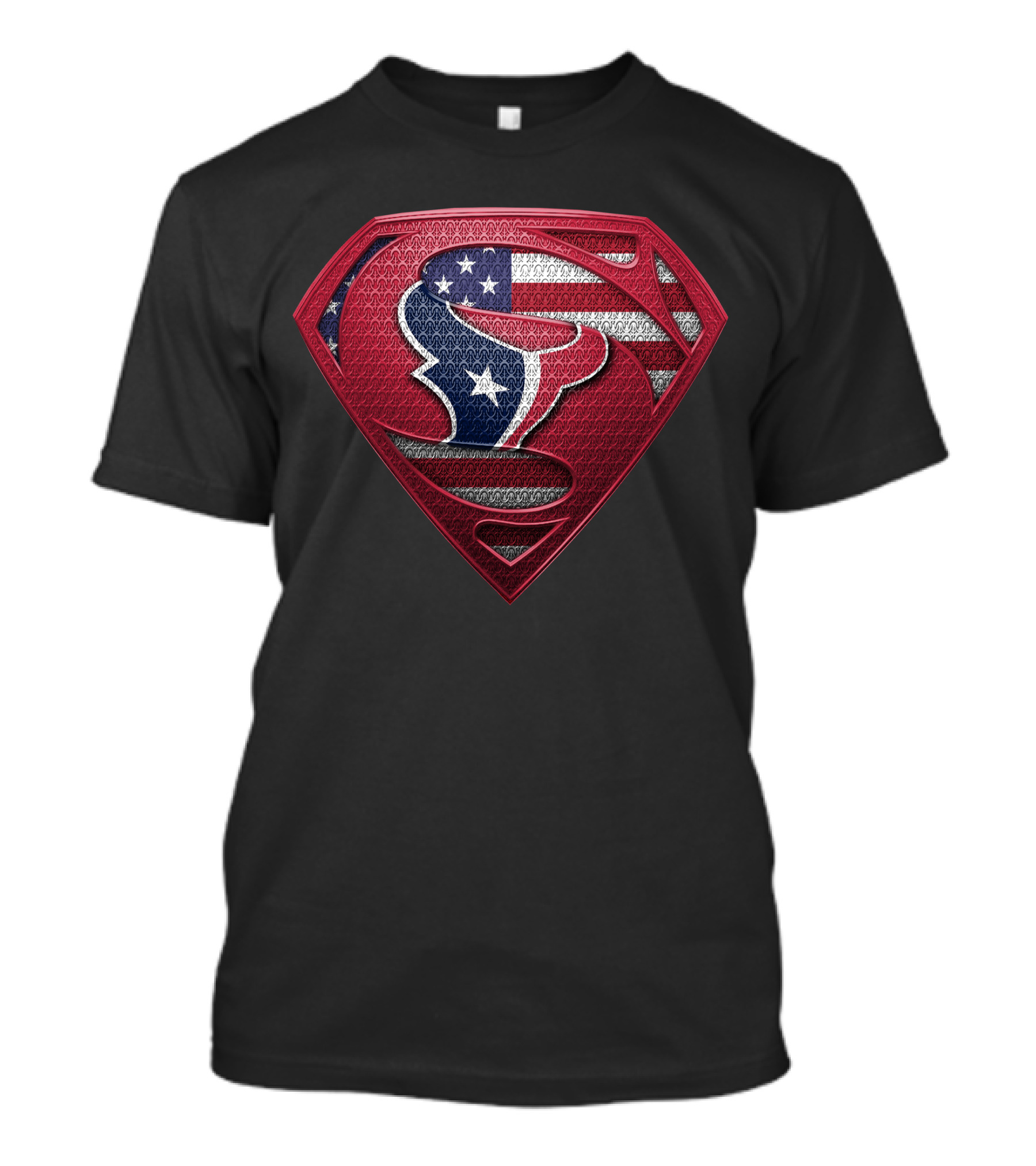 Houston Texans Superman Logo American Flag T-Shirt