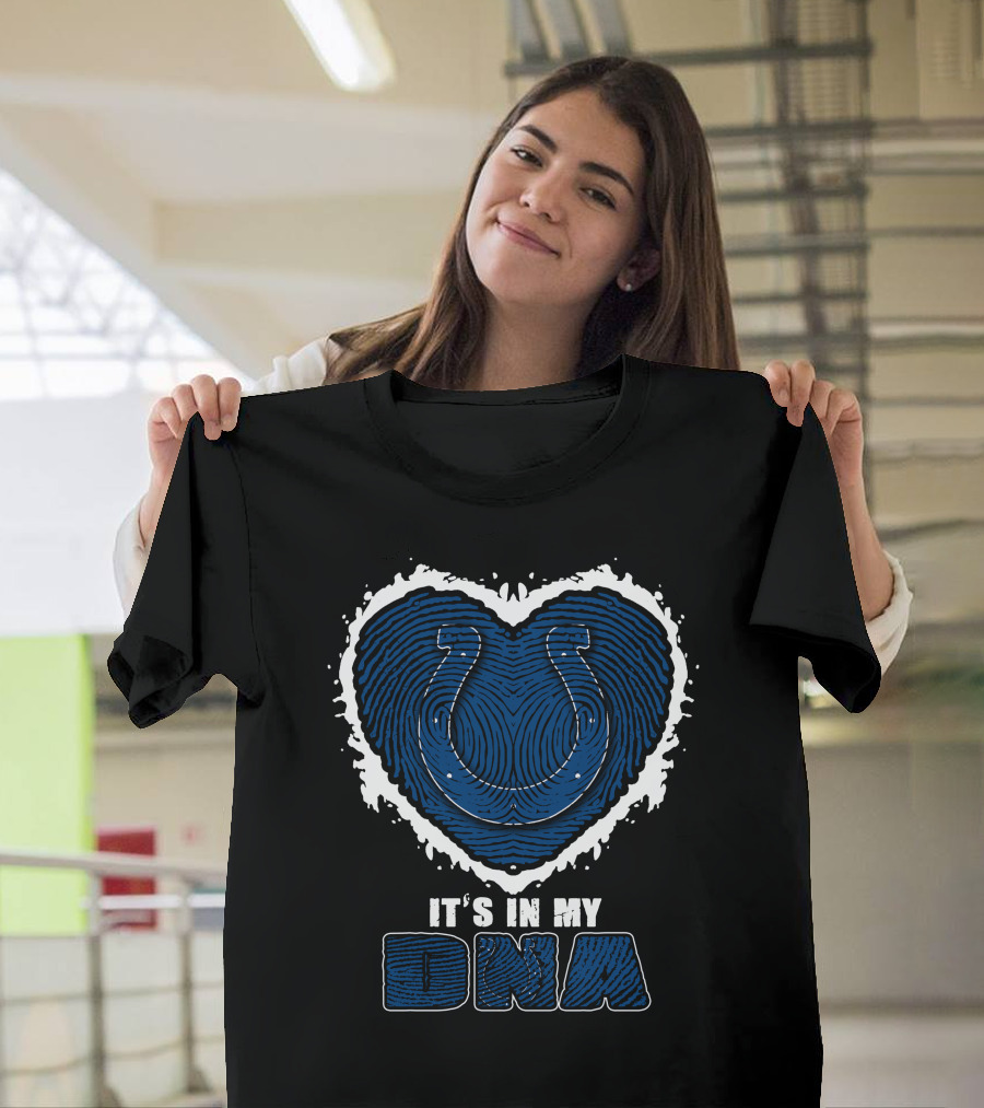 It's In My DNA Indianapolis Colts Heart Horseshoe T-Shirt