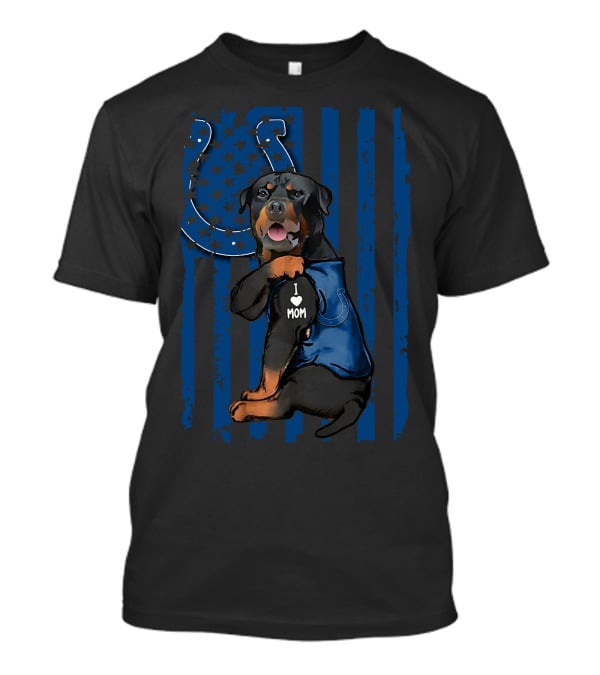 Indianapolis Colts Rottweiler I Love Mom T-Shirt