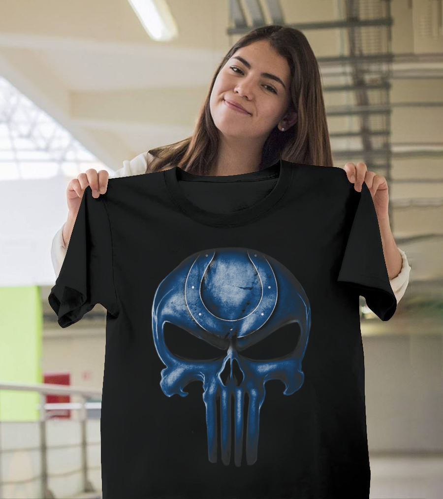 Indianapolis Colts Punisher Skull T-Shirt