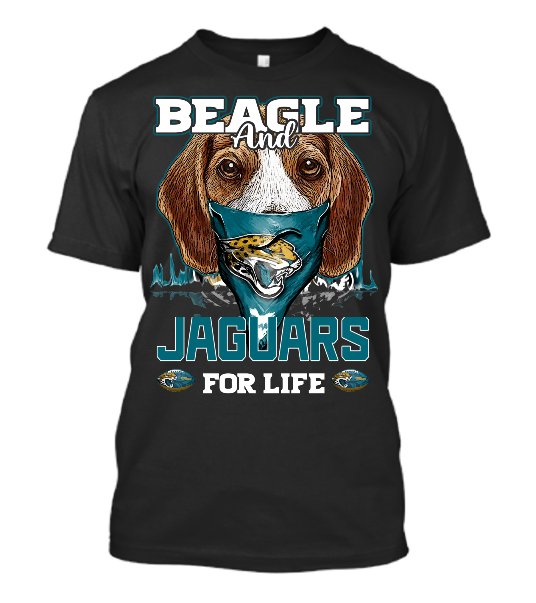 Beagle And Jaguars For Life Jacksonville Fans T-Shirt