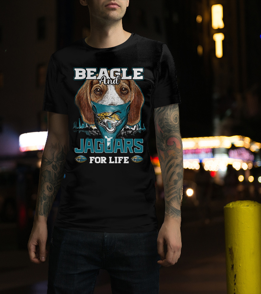 Beagle And Jaguars For Life Jacksonville Fans T-Shirt