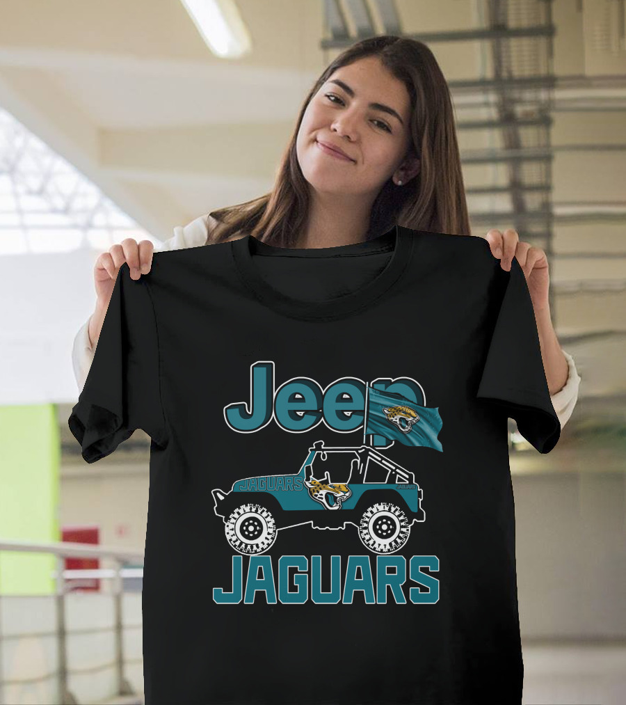 Jeep Jaguars Jacksonville Flag Off-Road Adventure T-Shirt