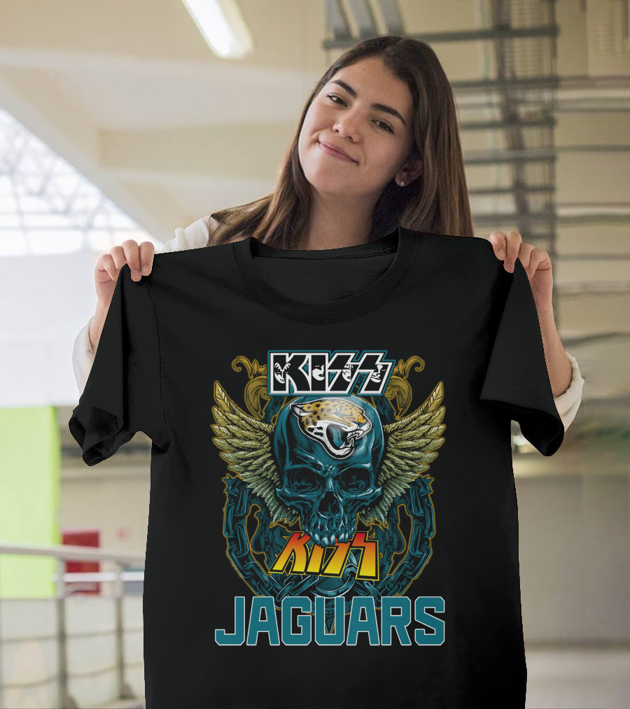 Kiss Jacksonville Jaguars Skull Wings T-Shirt
