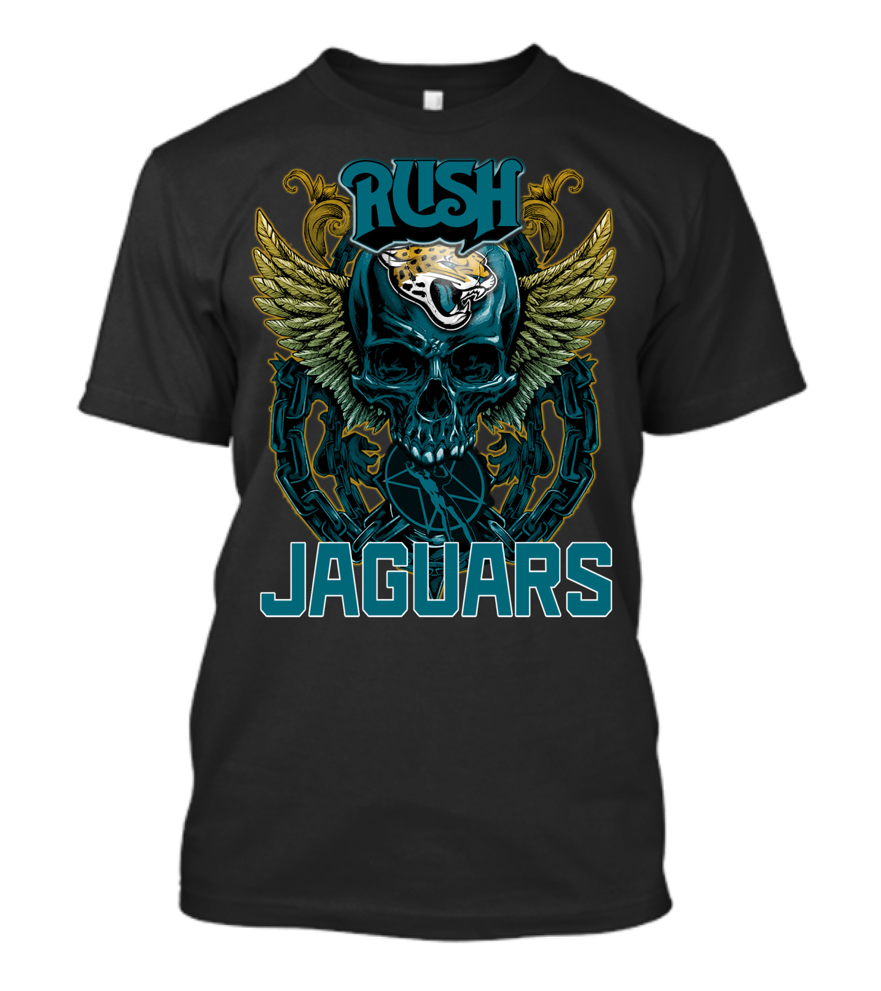 Rush Jacksonville Jaguars Skull Winged T-Shirt