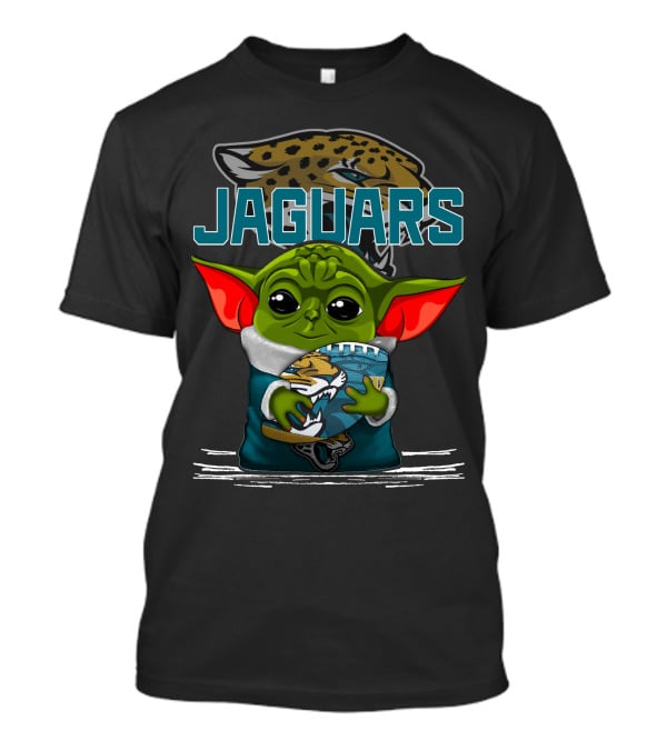 Jaguars Baby Yoda Holding Football Jacksonville Jaguars T-Shirt