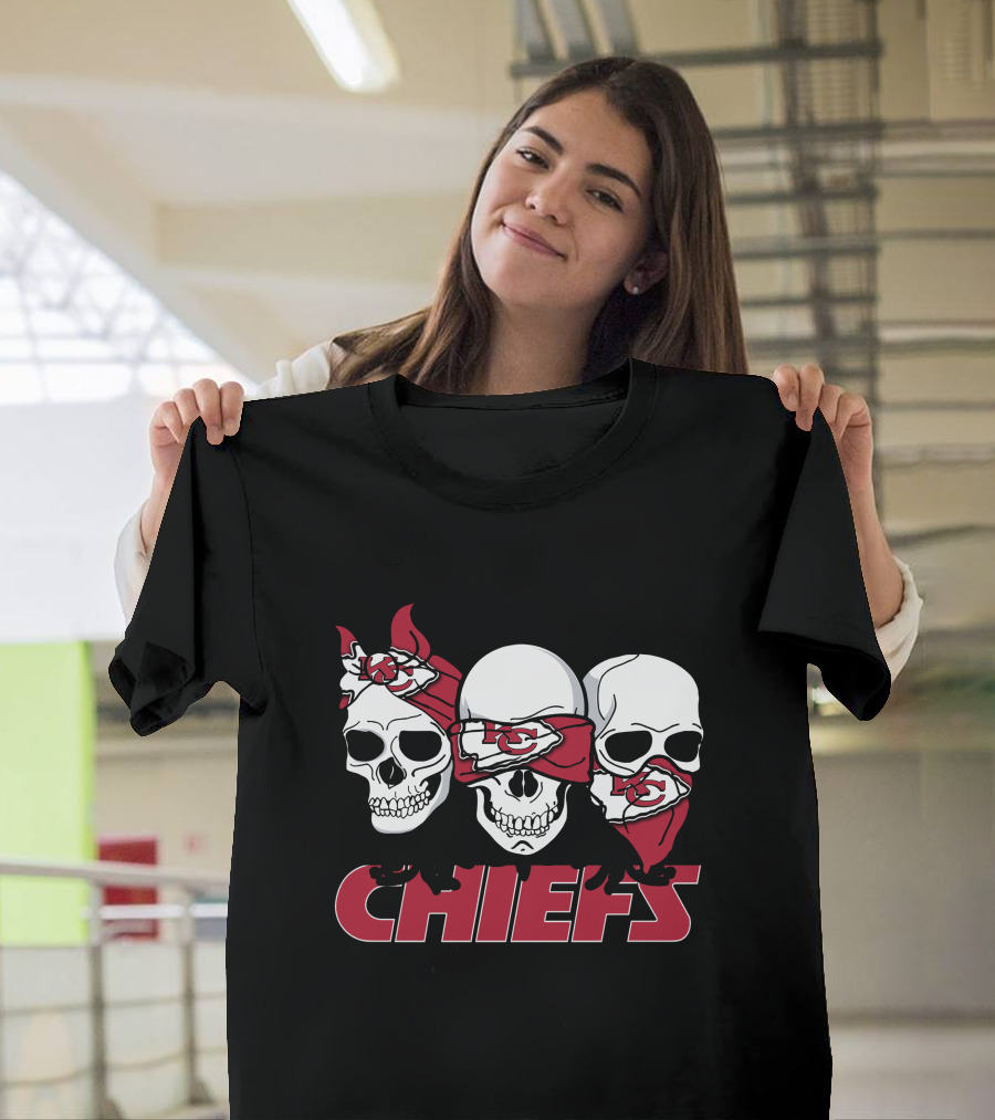3 Skull Chiefs Kansas City Chiefs T-Shirt