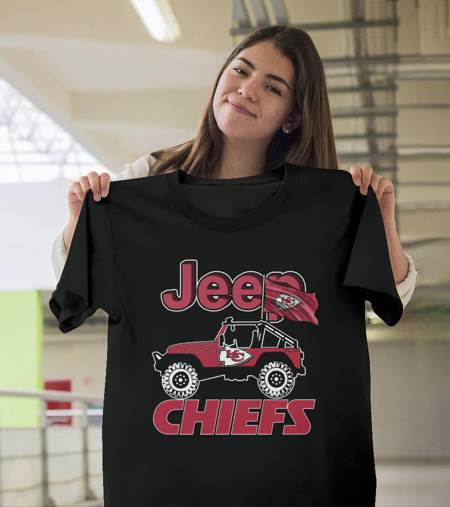 Jeep Kansas City Chiefs Chiefs Flag Jeep Chiefs T-Shirt