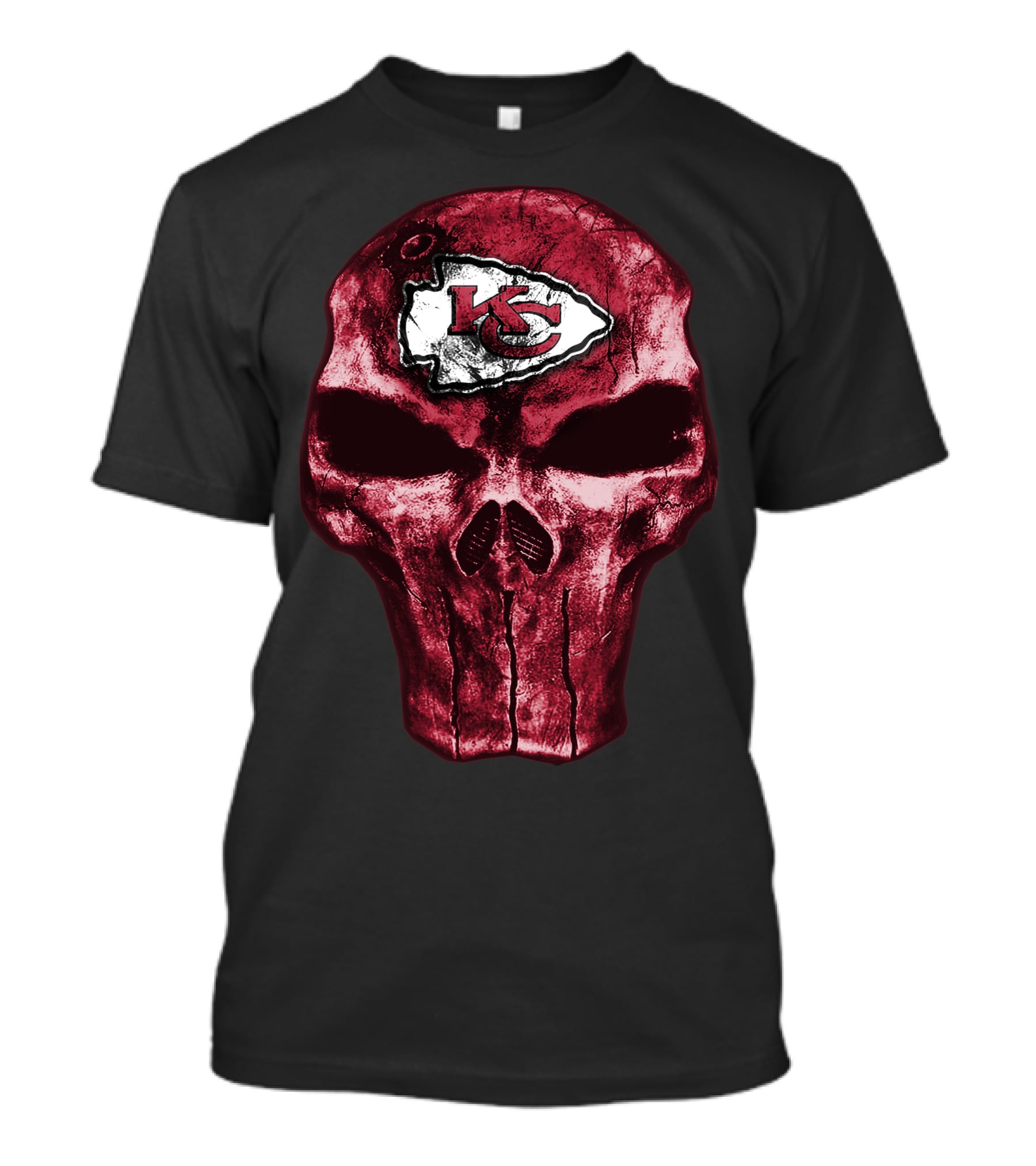Skull Design Featuring Kansas City Chiefs T-Shirt