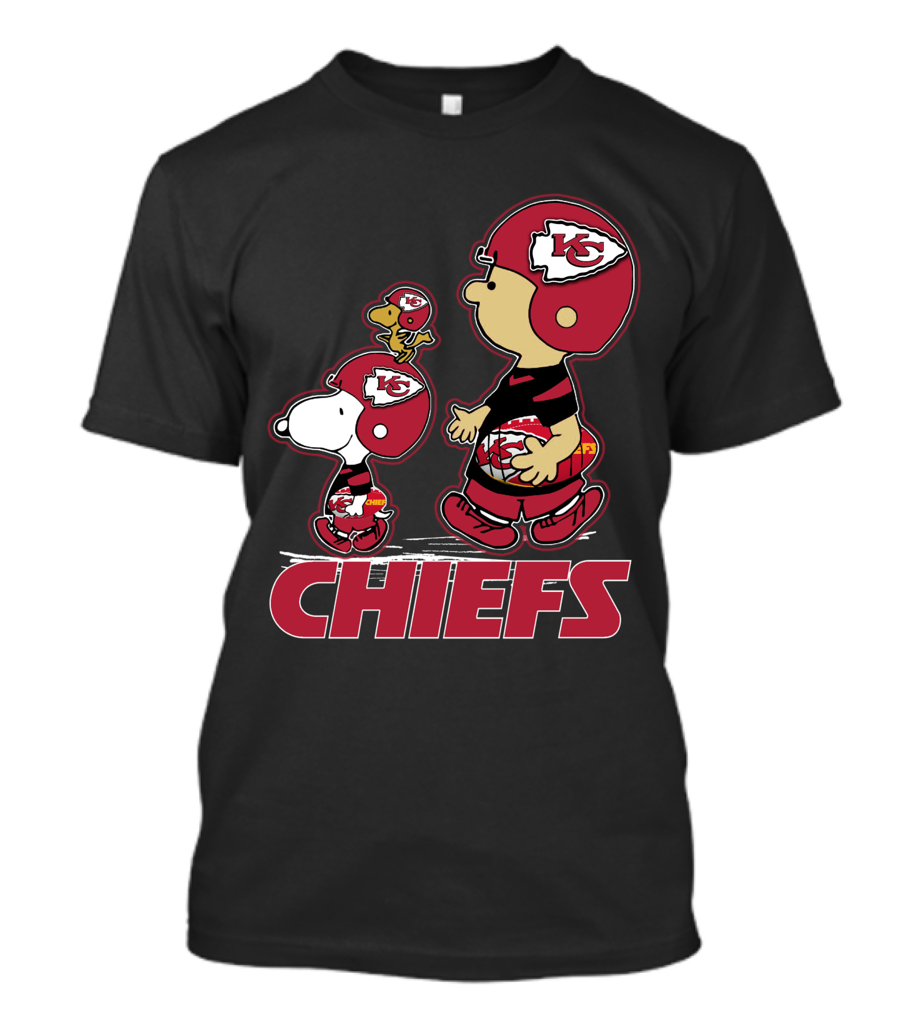 Snpfootball Kansas City Chiefs Snoopy Woodstock Helmet Charlie Brown T-Shirt