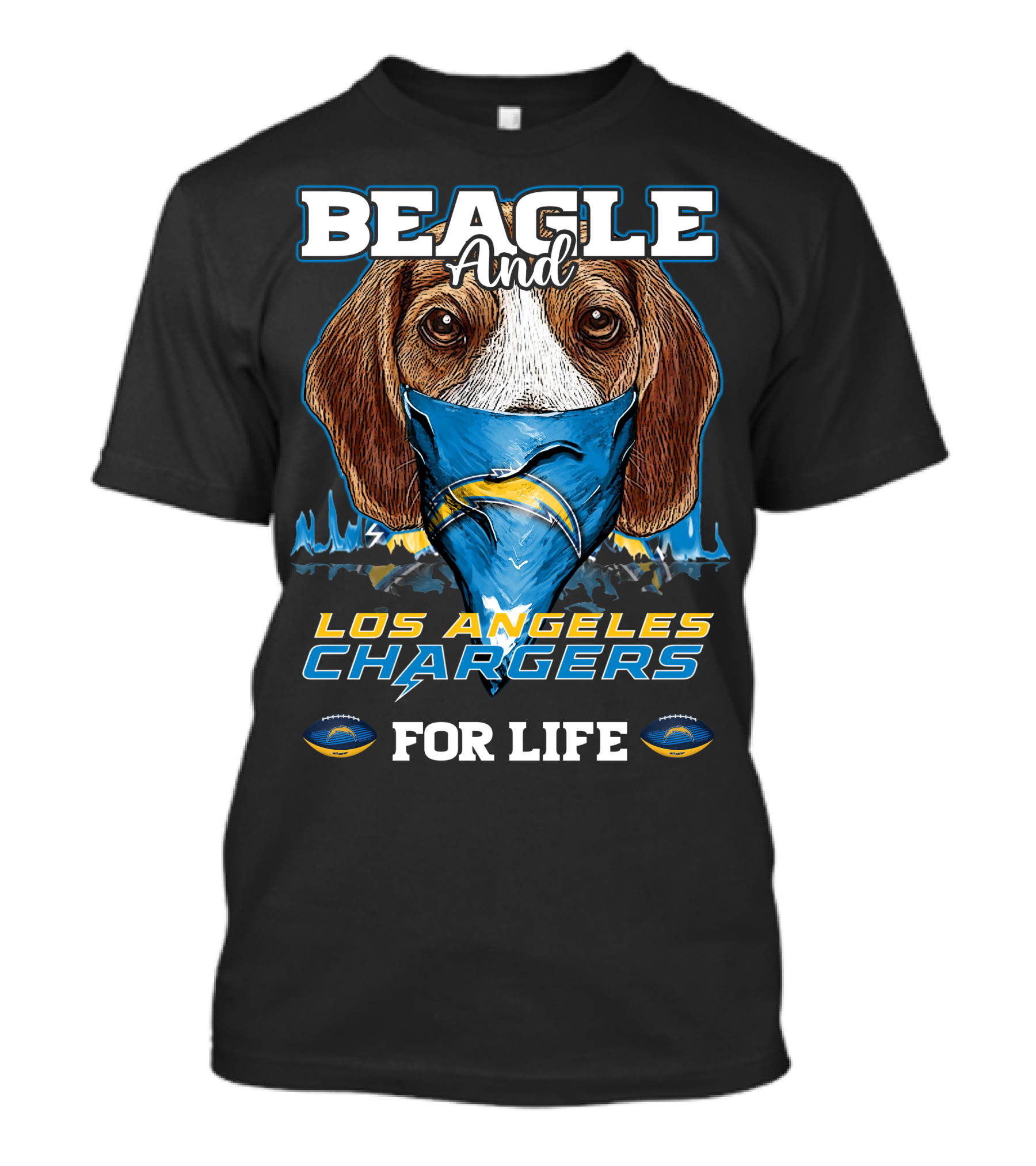 Beagle And Los Angeles Chargers For Life T-Shirt