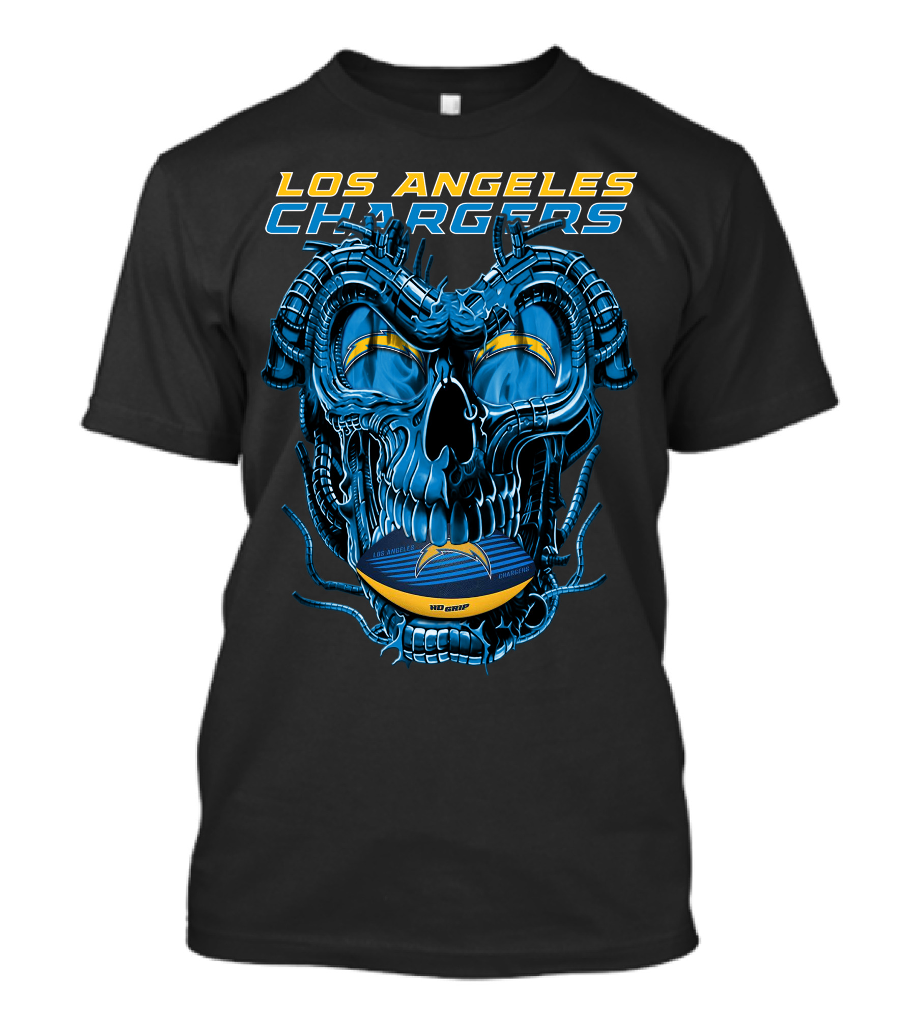 Los Angeles Chargers Dragonskull Official NFL Football T-Shirt