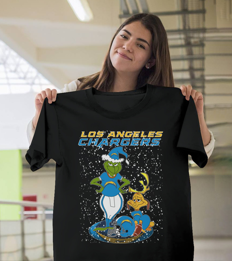 Los Angeles Chargers Grinchxmas Football Characters T-Shirt