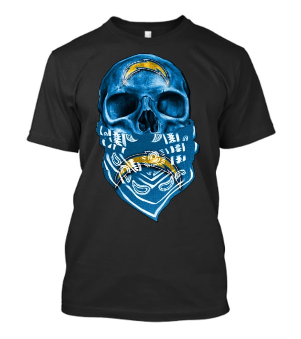 Skull Bandana Los Angeles Chargers T-Shirt
