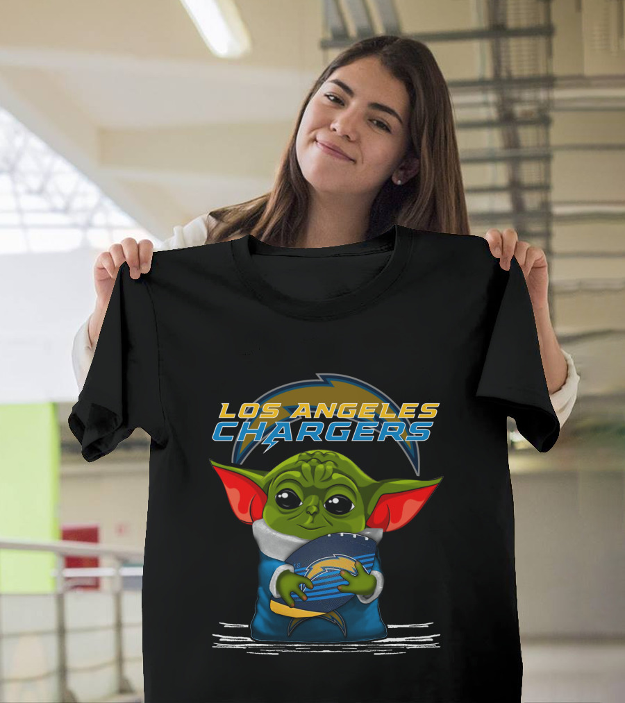 Los Angeles Chargers Yoda Football T-Shirt