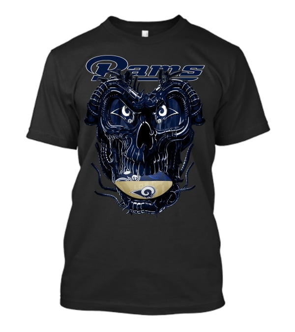 Rams Dragonskull Los Angeles Football Motif T-Shirt