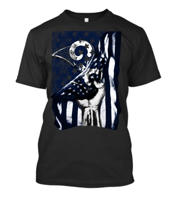 Los Angeles Rams American Flag Stars And Stripes Hand T-Shirt