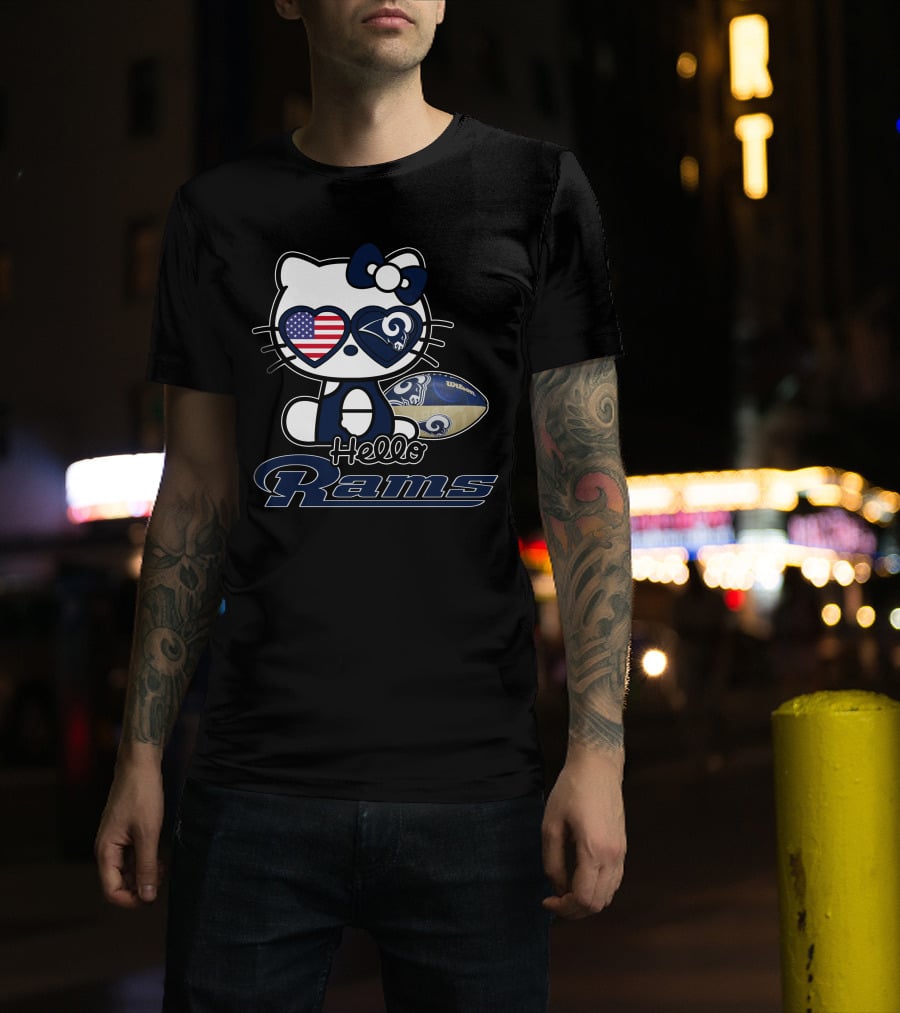 Hello Kitty Los Angeles Rams USA Football Fan T-Shirt