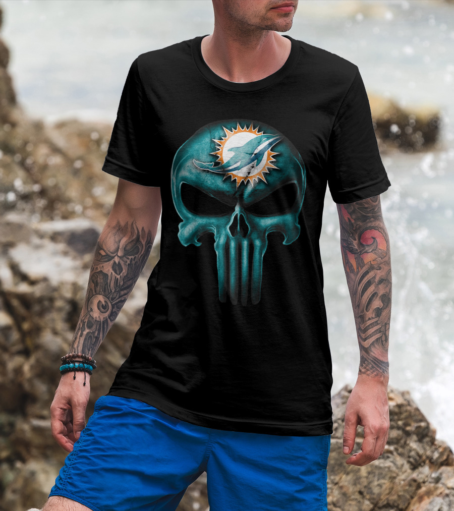 Miami Dolphins Skull T-Shirt
