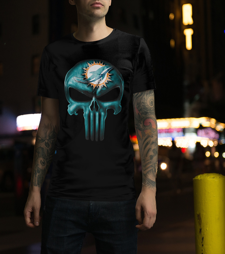 Miami Dolphins Skull T-Shirt