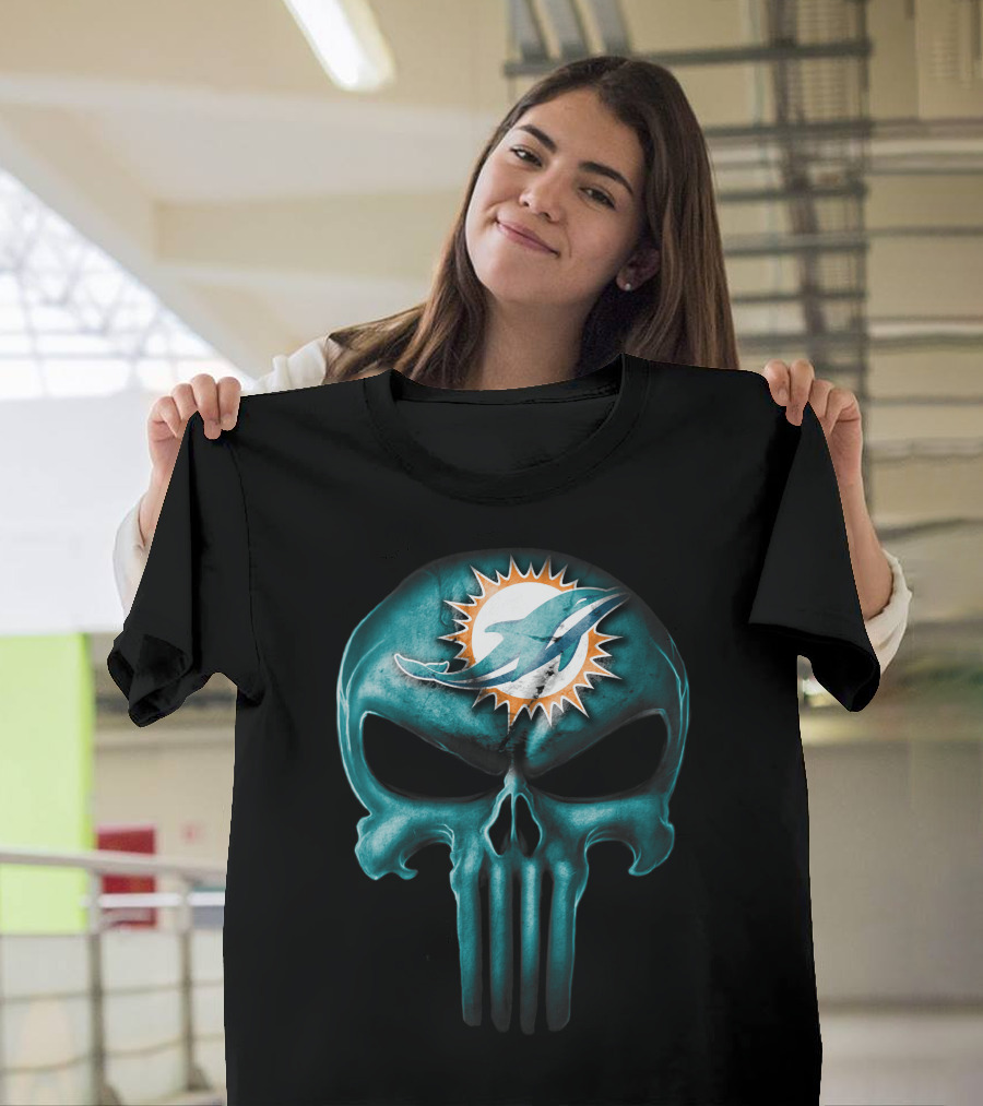 Miami Dolphins Skull T-Shirt