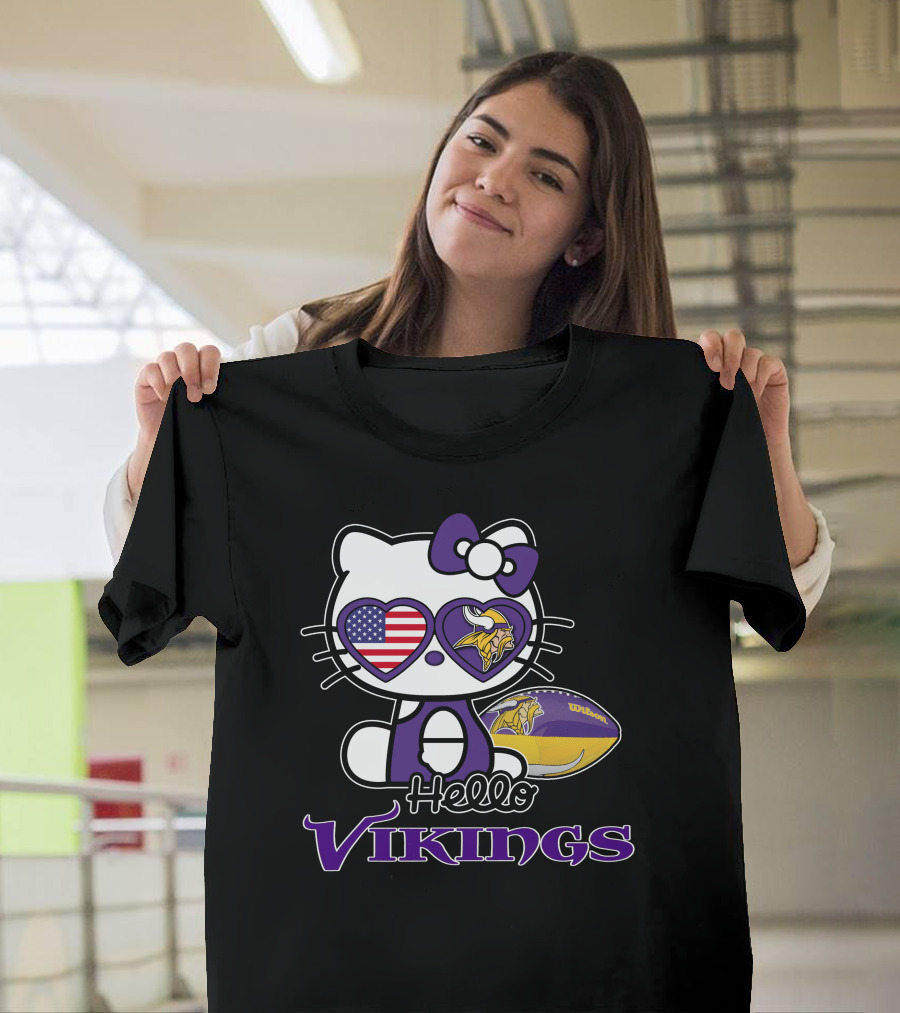 Hello Kitty Minnesota Vikings Football Fan T-Shirt