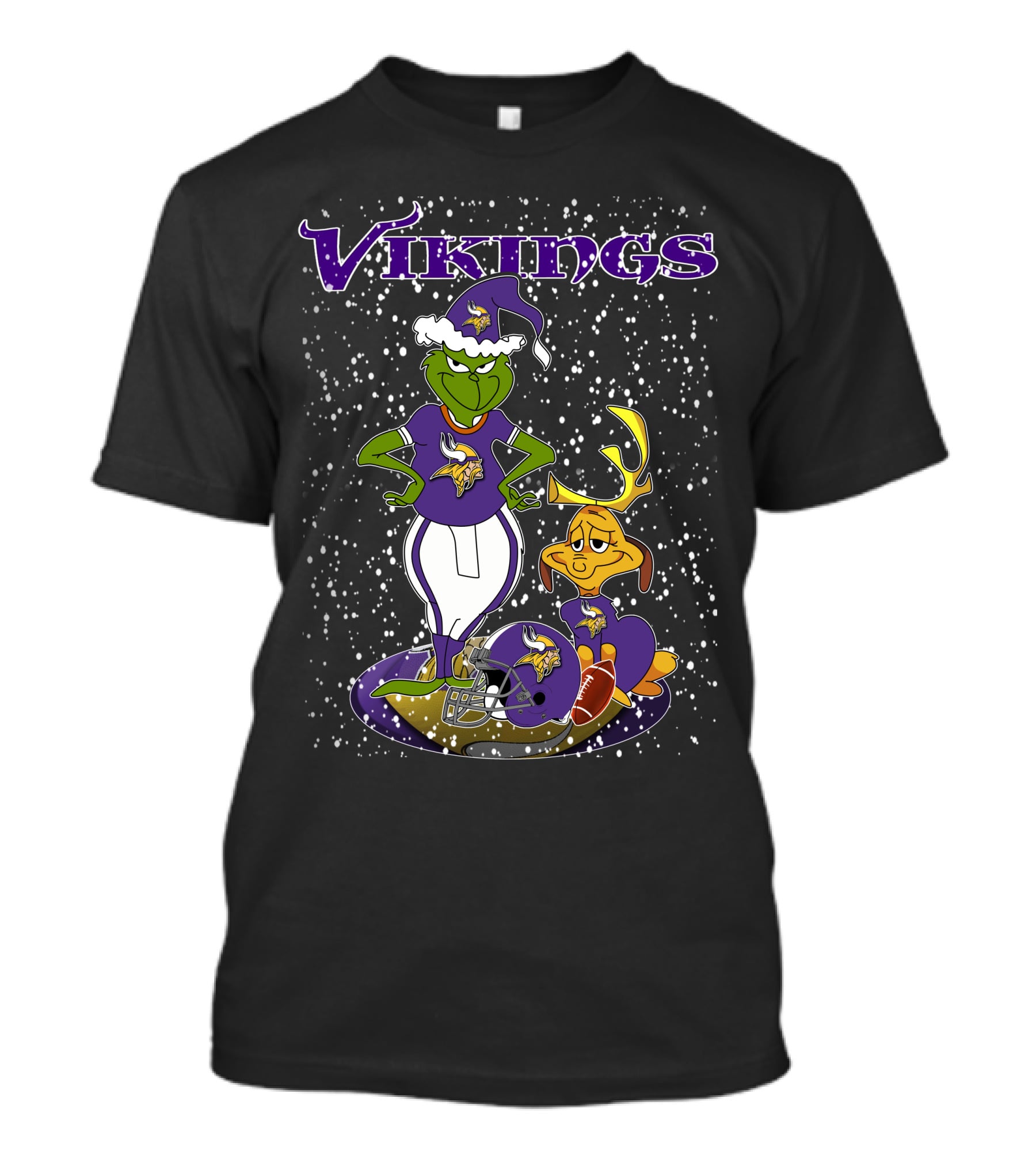 Grinchxmas Minnesota Vikings Football Holiday Scene T-Shirt